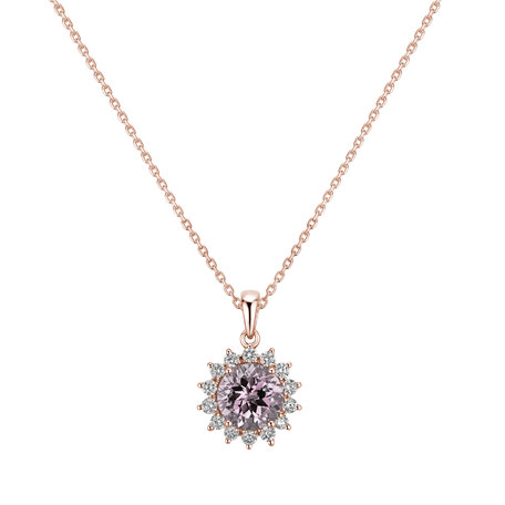 Prívesok s ruženínom a diamantmi Lilac Flower