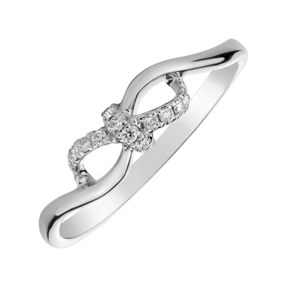 Prsteň s diamantmi Elegant Ribbon