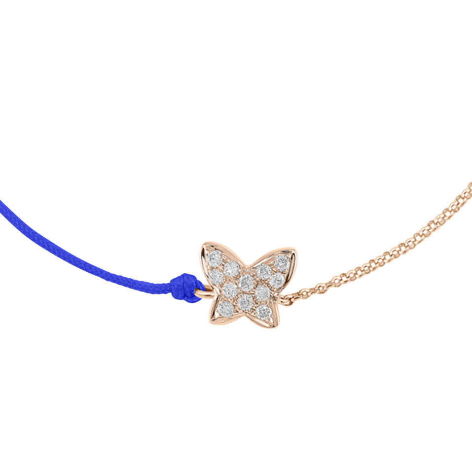 Diamantový náramok so šnúrkou Diamond Butterfly