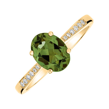 Prsteň s diamantmi a turmalínom green Bonbon