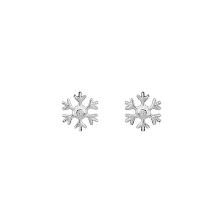 Náušnice s diamantom Snowfall Sparkle
