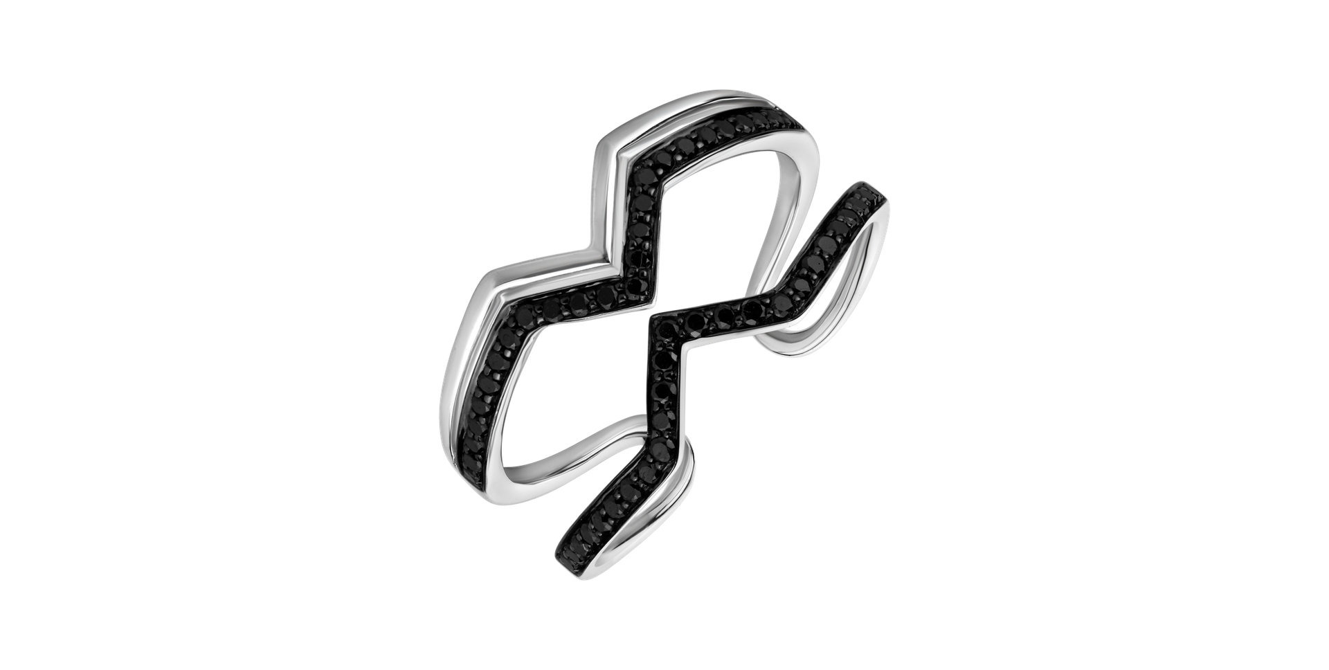 Prsteň s čiernymi diamantmi Broken Aura