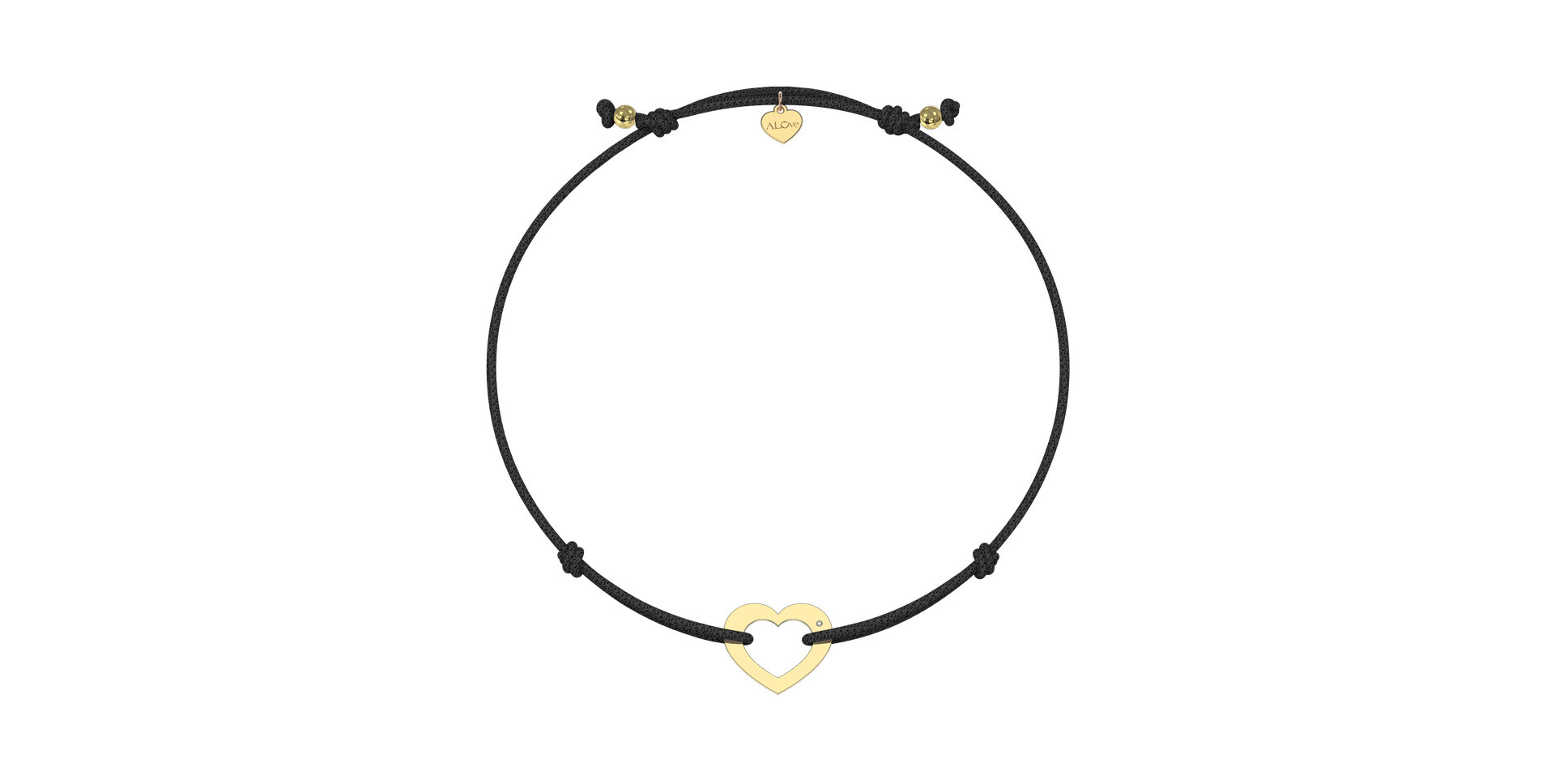 Diamantový náramok so šnúrkou Love