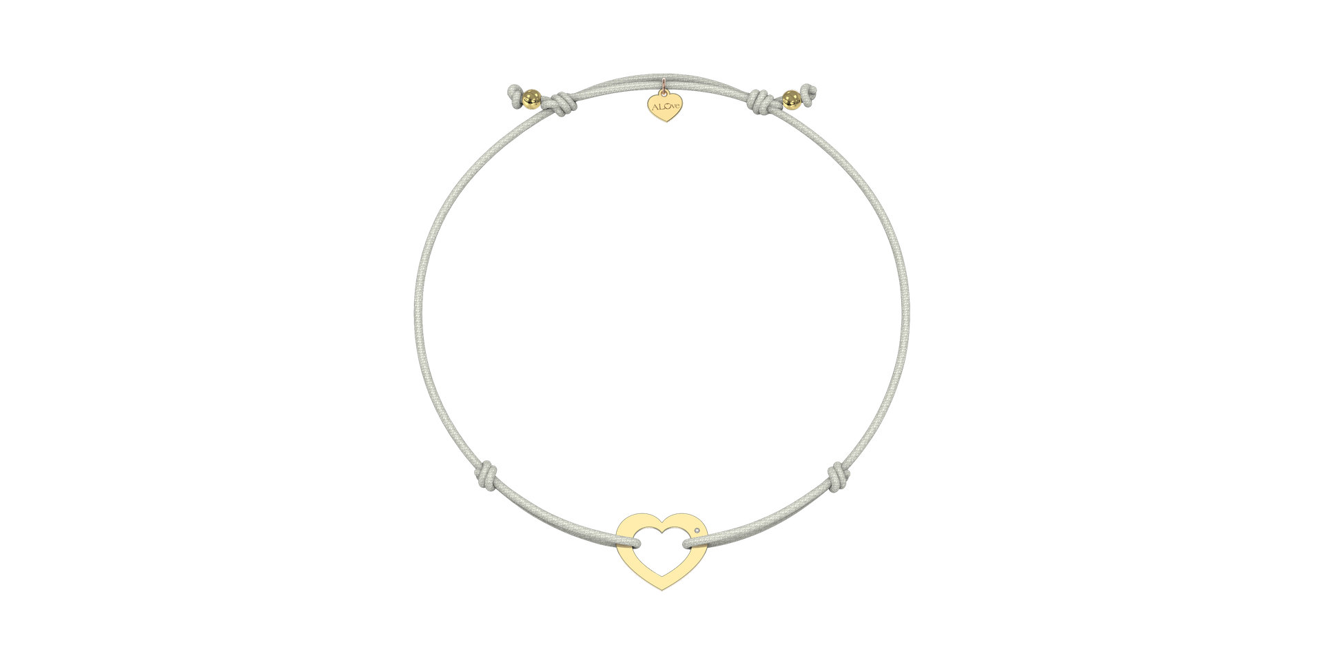 Diamantový náramok so šnúrkou Love