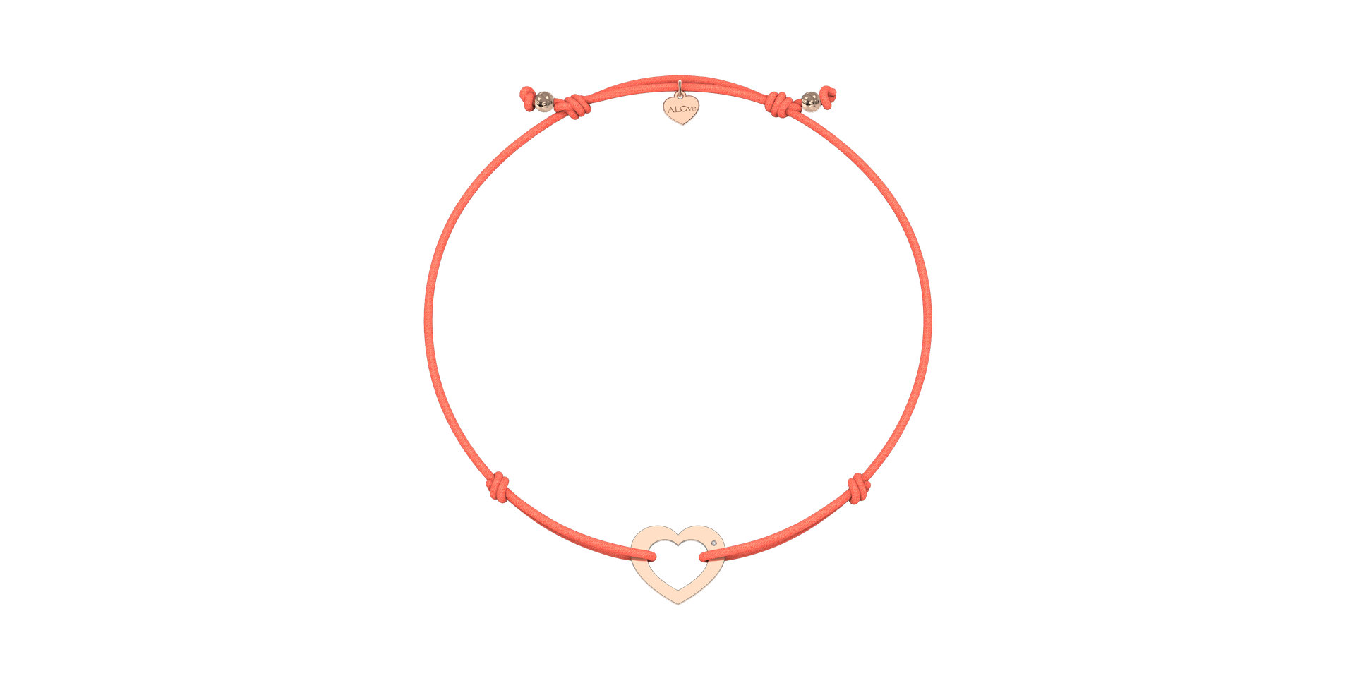 Diamantový náramok so šnúrkou Love