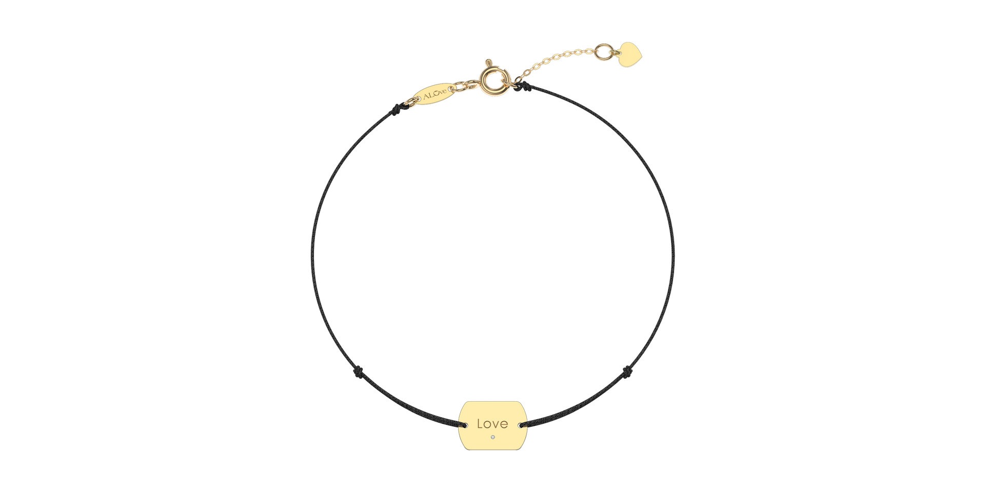 Diamantový náramok so šnúrkou Love Stamp