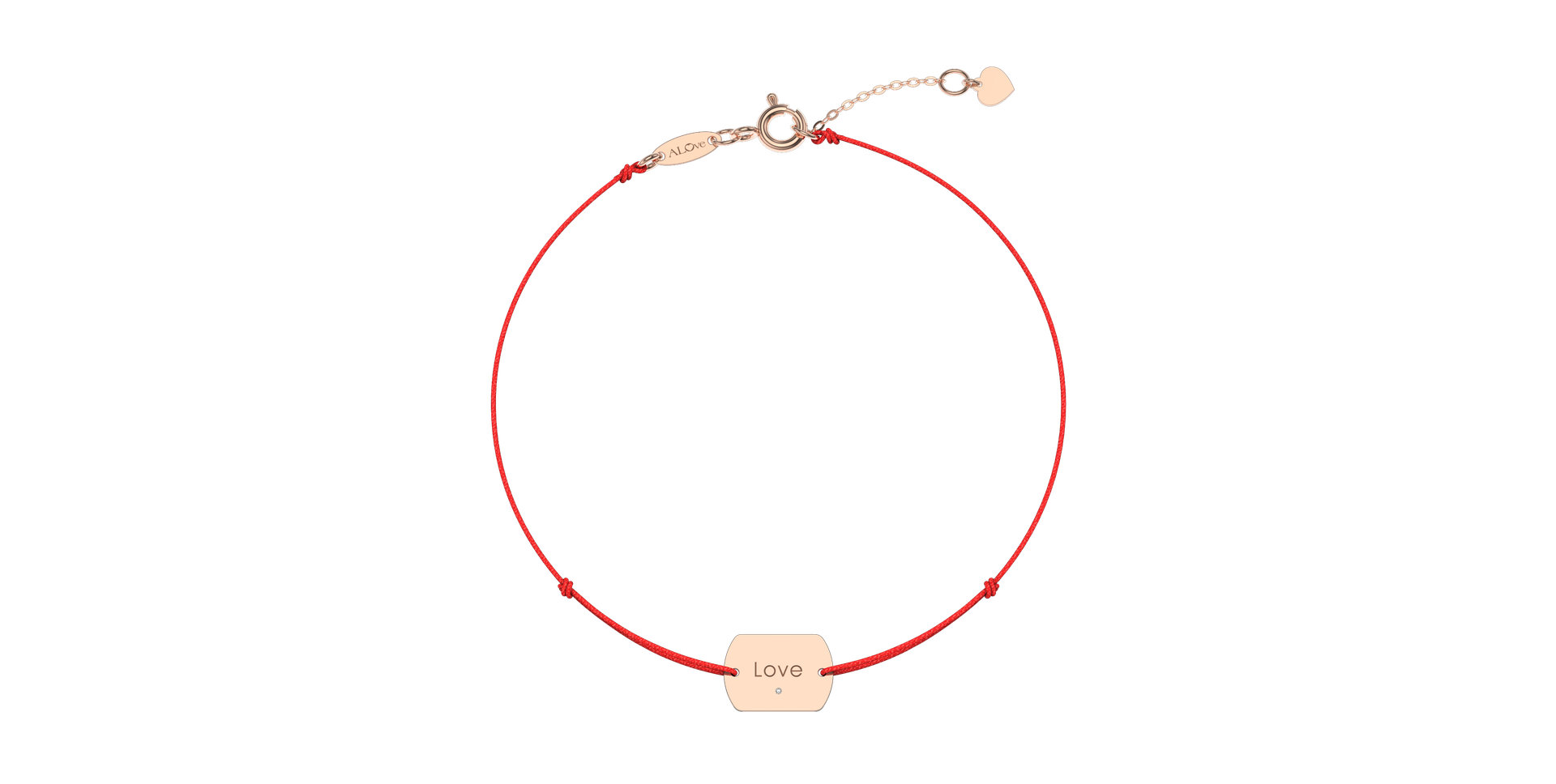 Diamantový náramok so šnúrkou Love Stamp