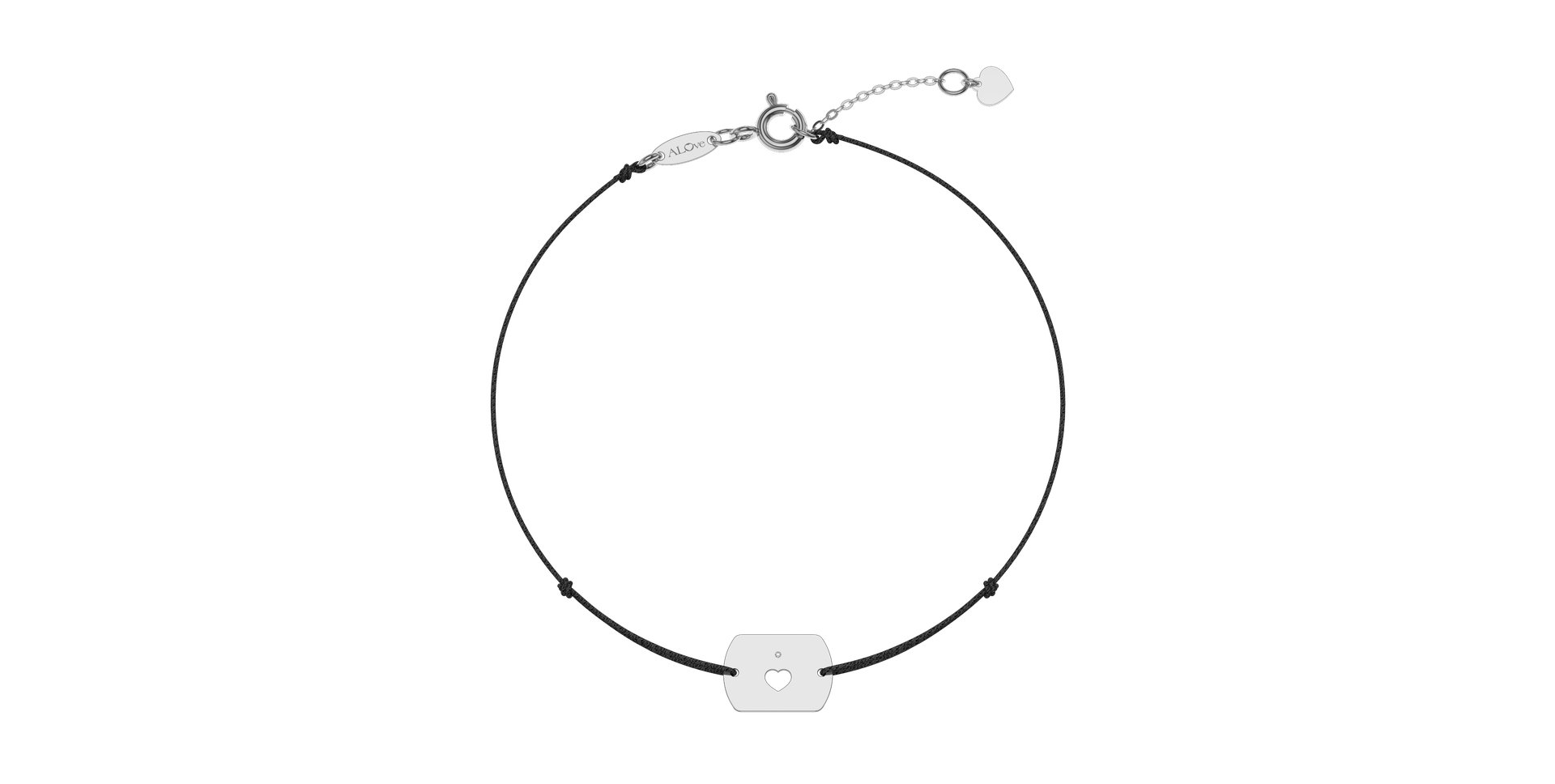 Diamantový náramok so šnúrkou Heart Stamp