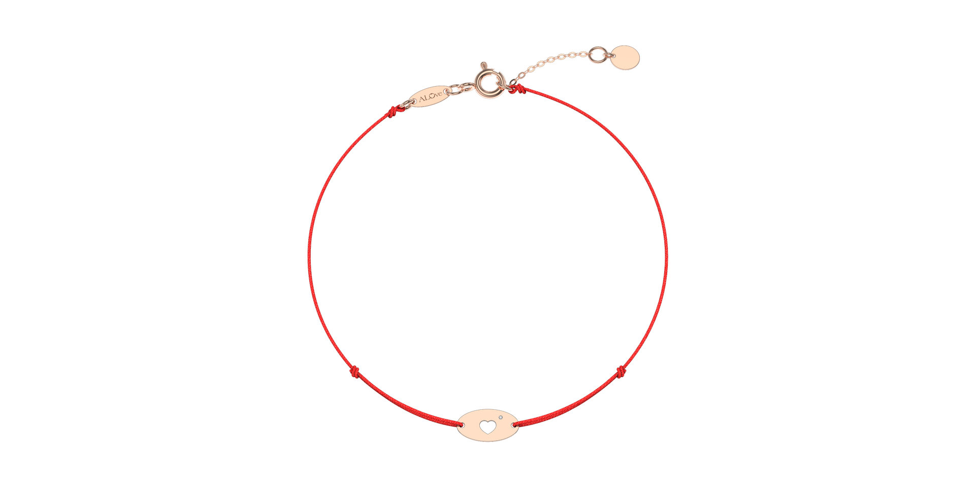 Diamantový náramok so šnúrkou Gold Heart