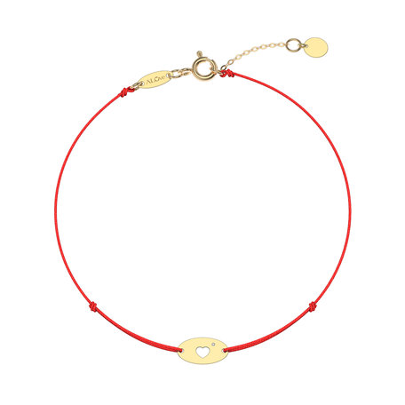 Diamantový náramok so šnúrkou Gold Heart