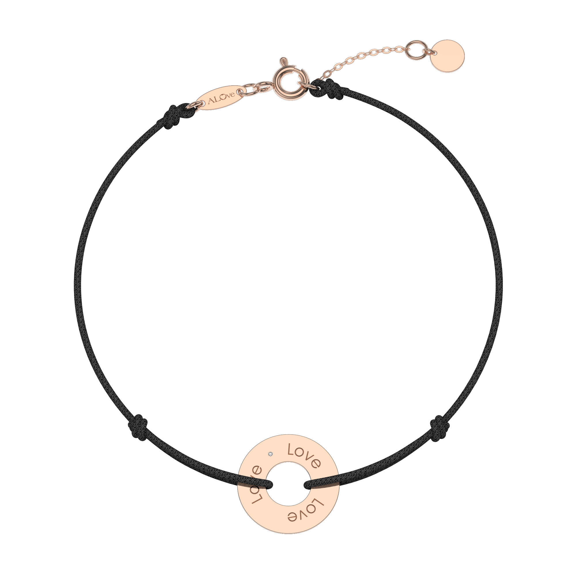 Diamantový náramok so šnúrkou Love Circle | ALOve