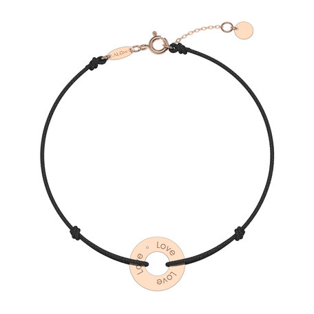 Diamantový náramok so šnúrkou Love Circle