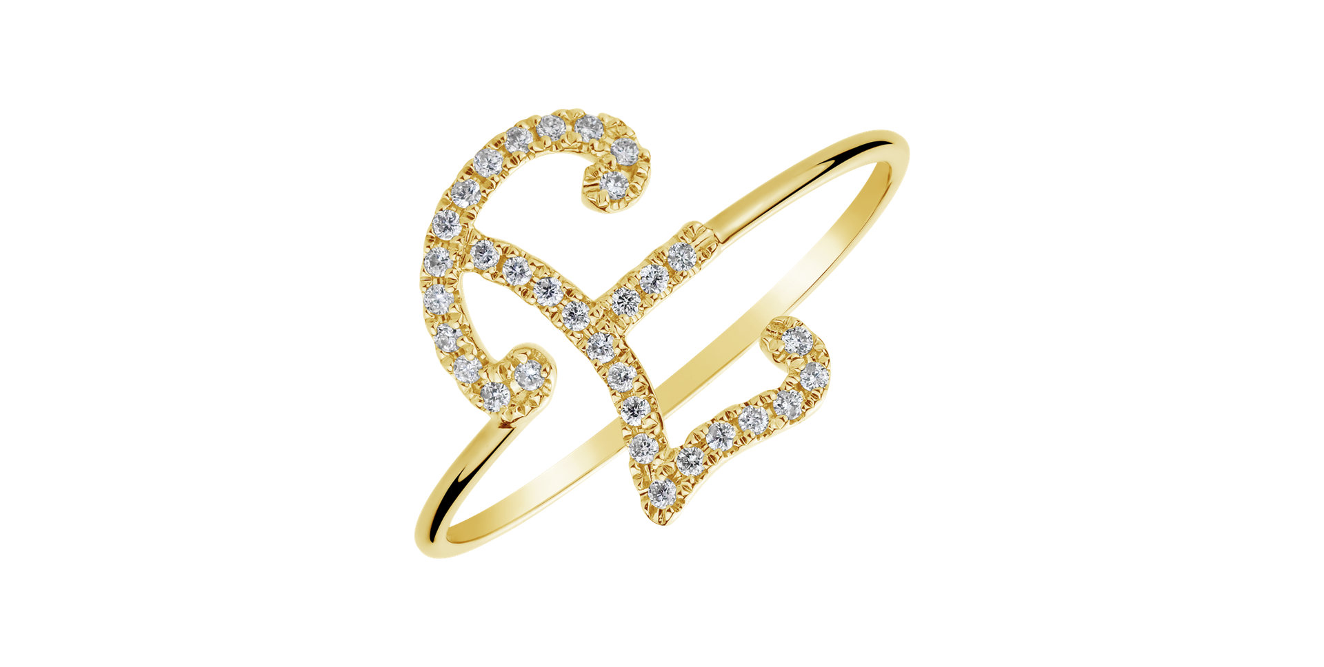 Prsteň s diamantmi Curly Glittery E