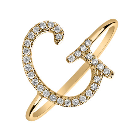 Prsteň s diamantmi Curly Glittery G