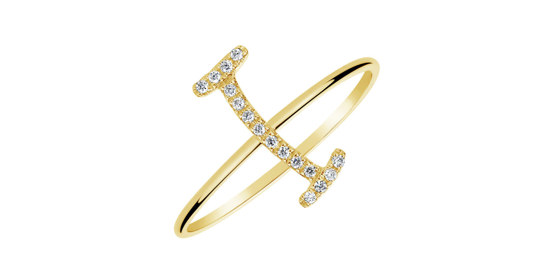 Prsteň s diamantmi Curly Glittery I