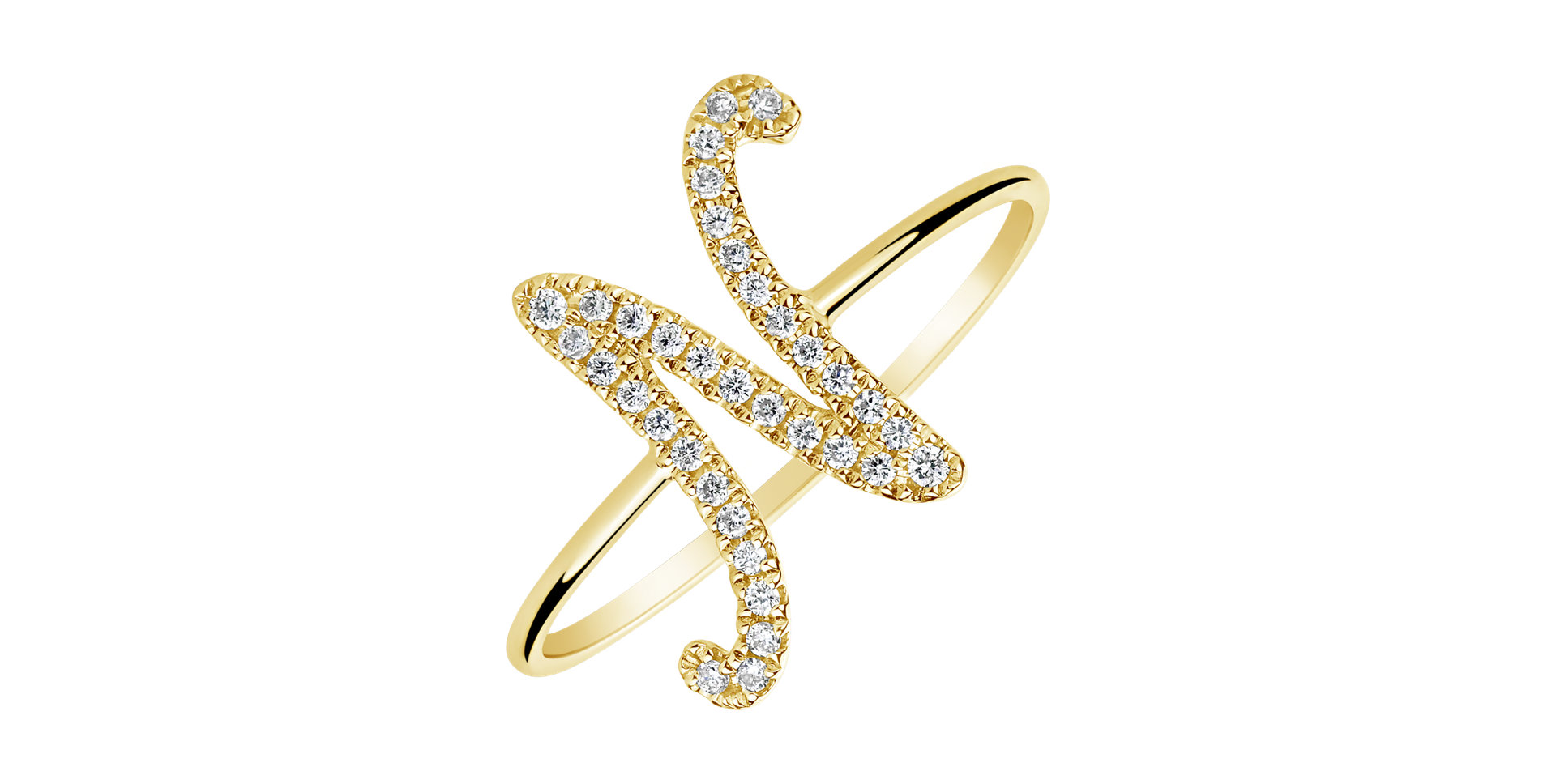 Prsteň s diamantmi Curly Glittery N