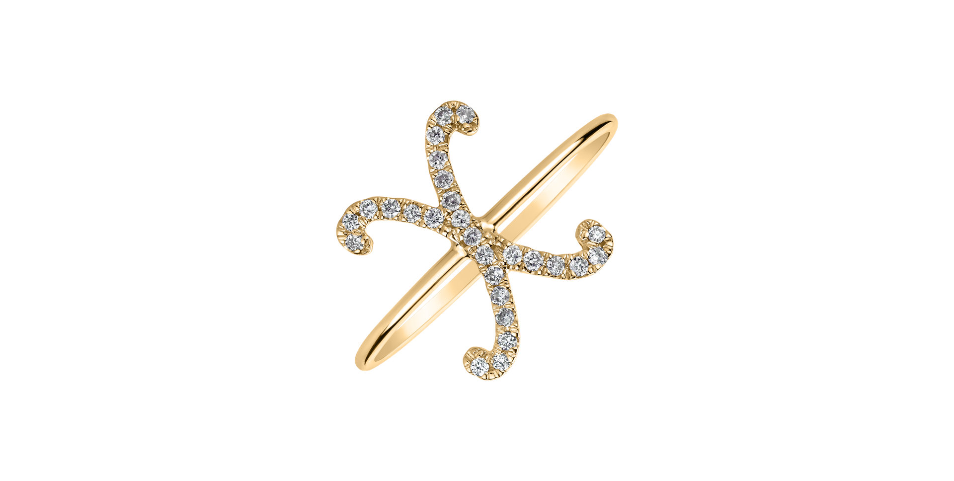 Prsteň s diamantmi Curly Glittery