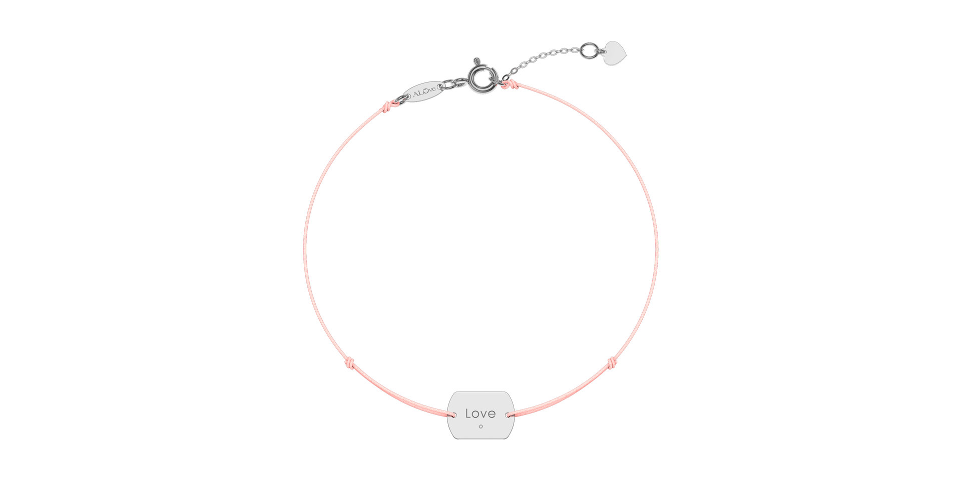 Diamantový náramok so šnúrkou Love Stamp