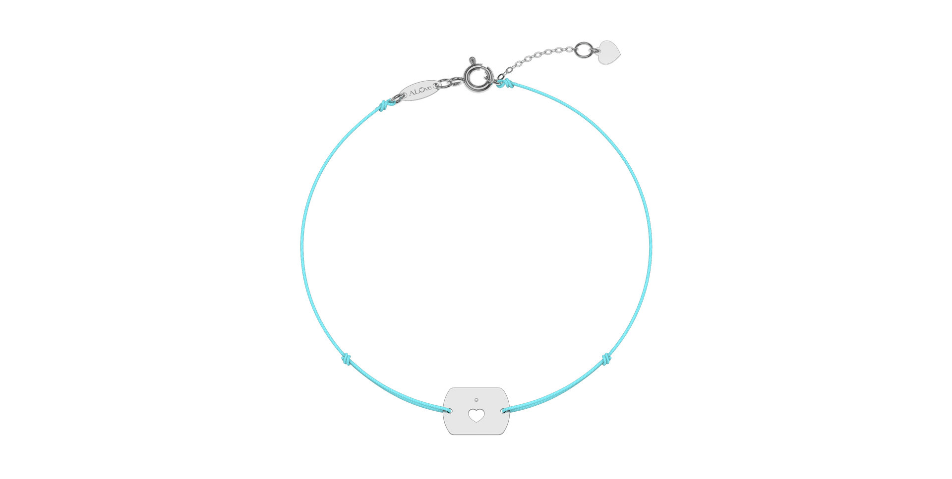 Diamantový náramok so šnúrkou Heart Stamp