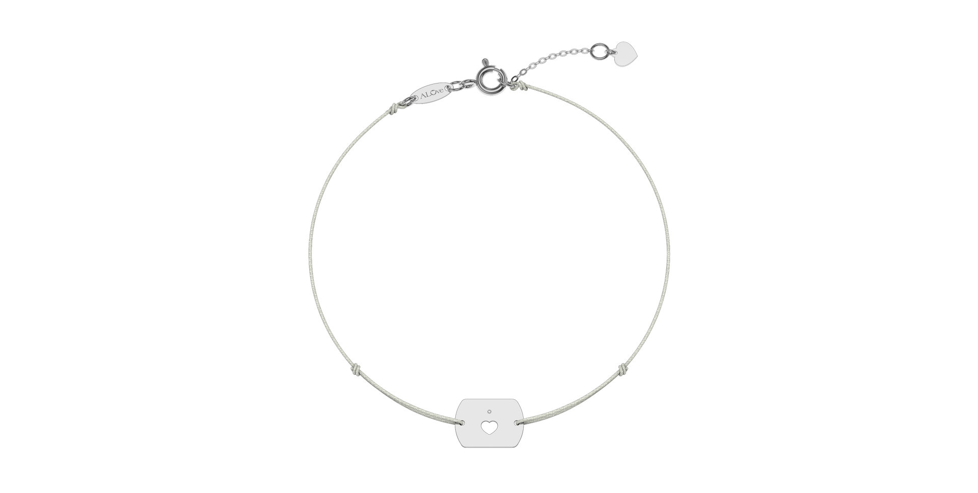 Diamantový náramok so šnúrkou Heart Stamp