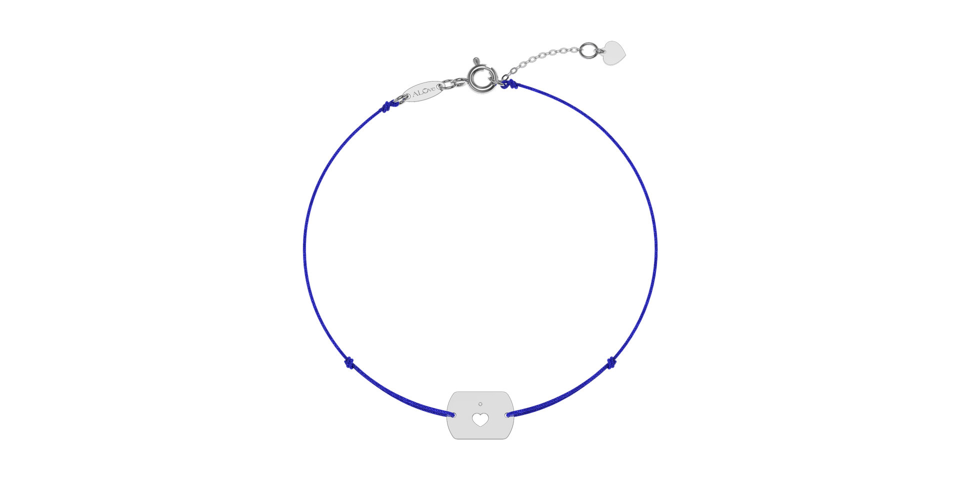 Diamantový náramok so šnúrkou Heart Stamp