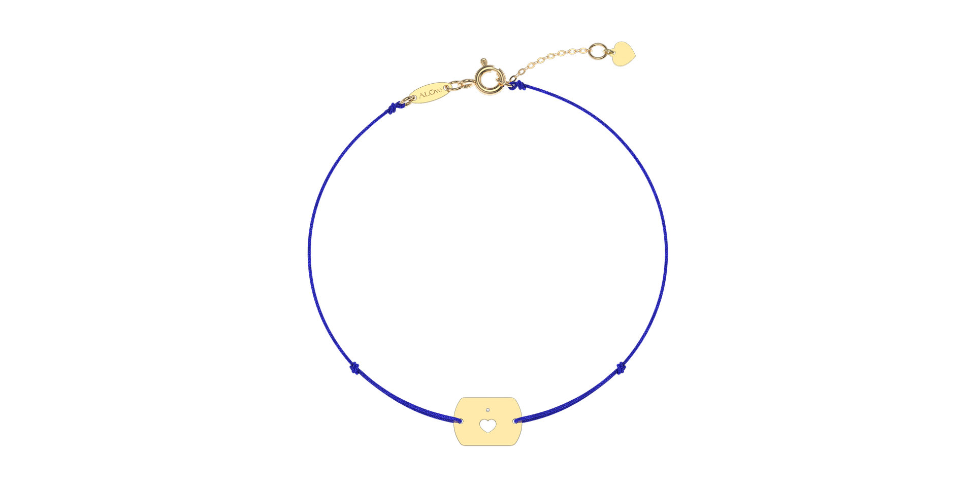 Diamantový náramok so šnúrkou Heart Stamp