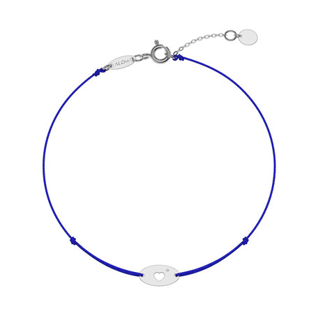 Diamantový náramok so šnúrkou Gold Heart