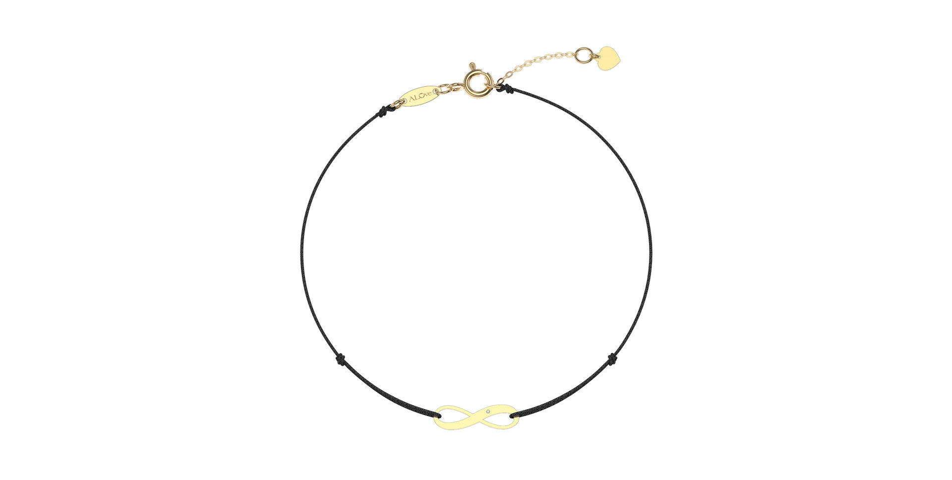 Diamantový náramok so šnúrkou Infinity