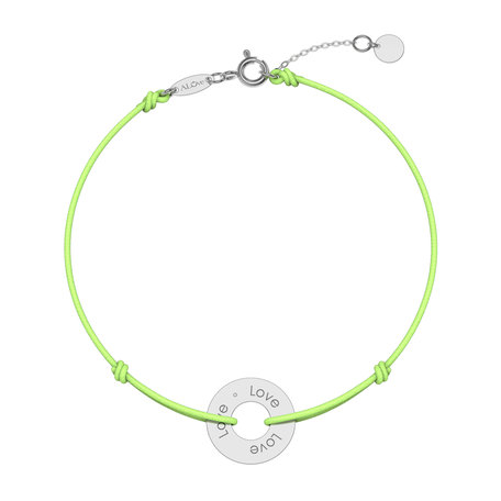 Diamantový náramok so šnúrkou Love Circle