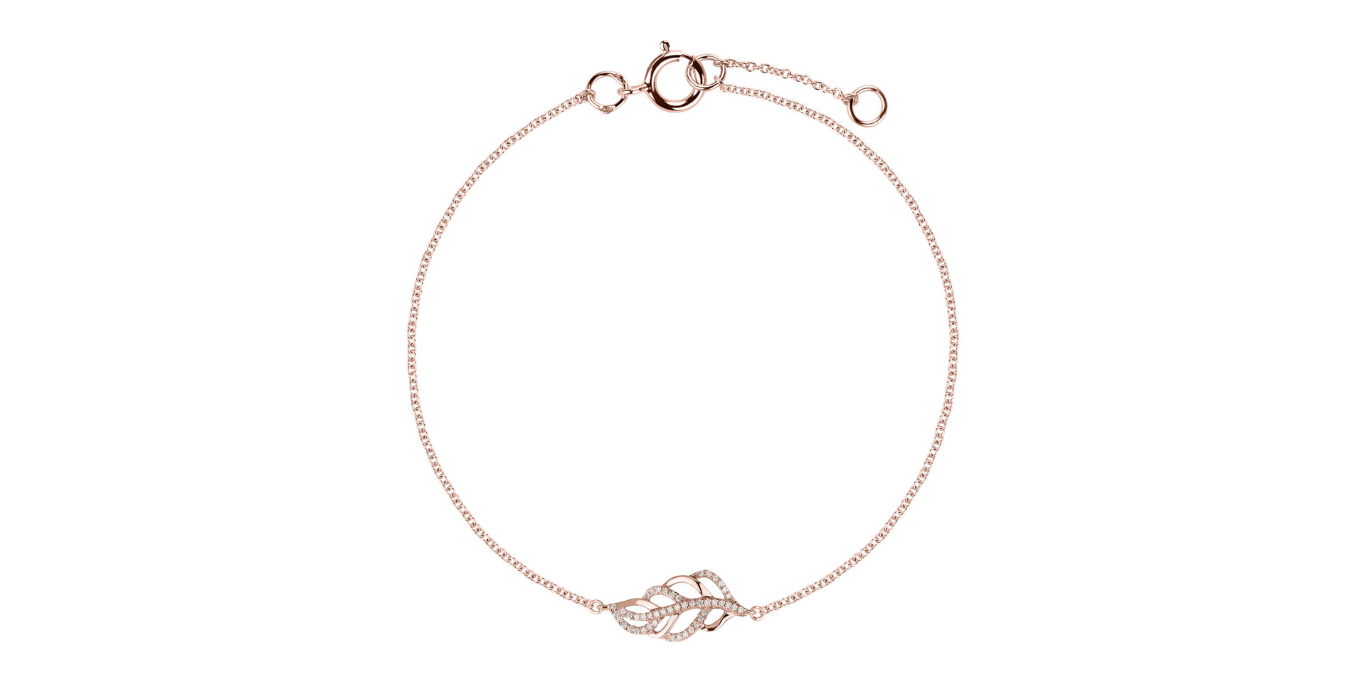 Náramok s diamantmi Shiny Leaf