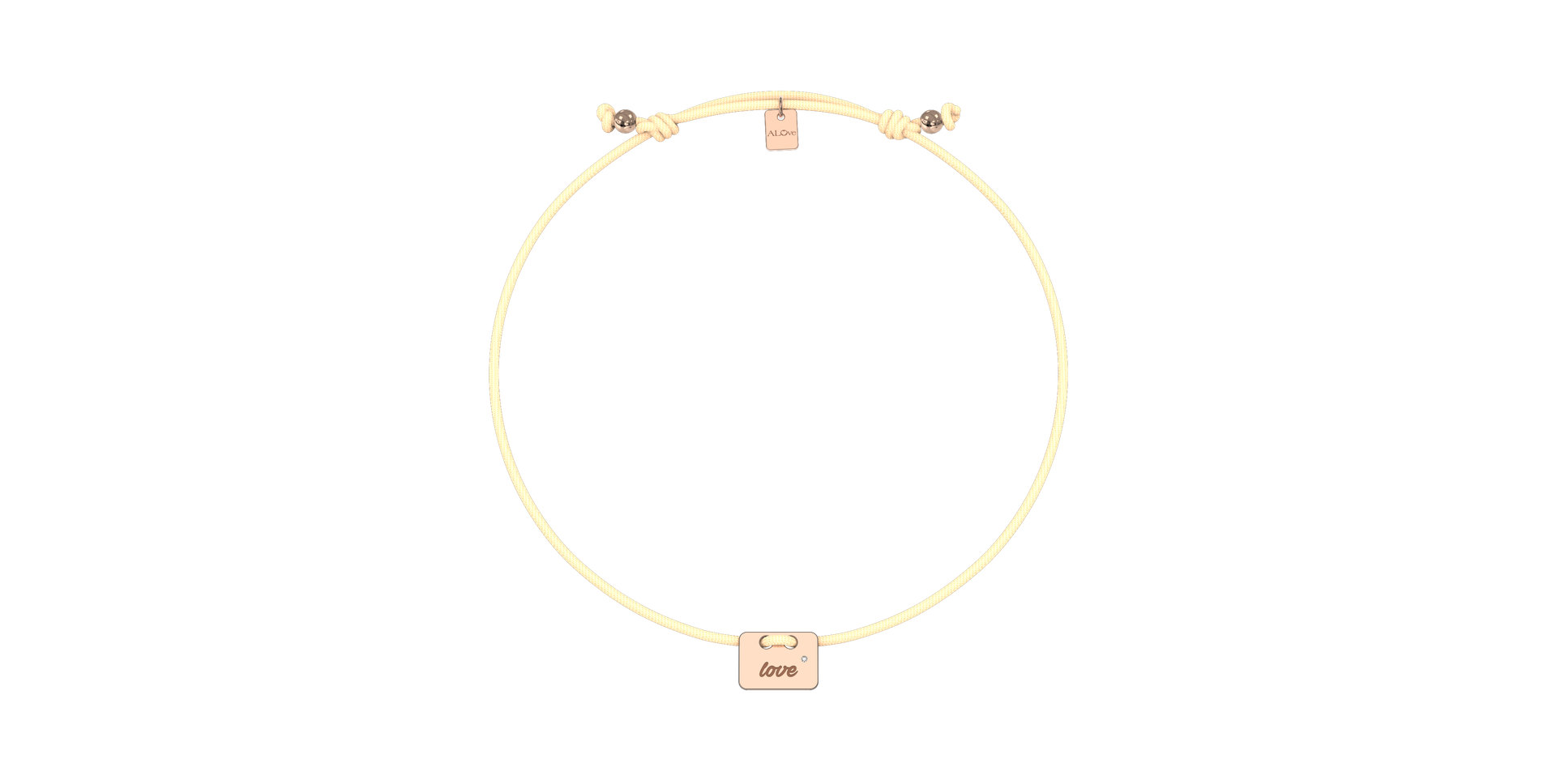 Diamantový náramok so šnúrkou Military Stamp Love