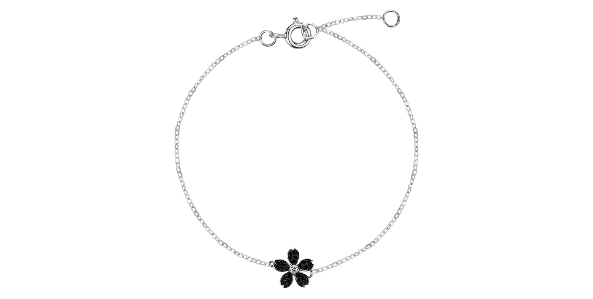 Náramok s hnedými a čiernymi diamantmi Flower