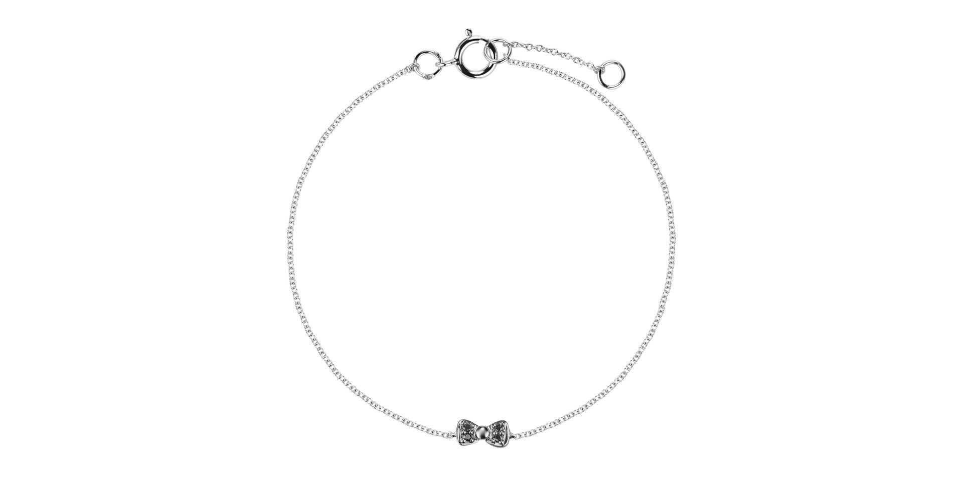 Náramok s čiernymi diamantmi Shiny Bow