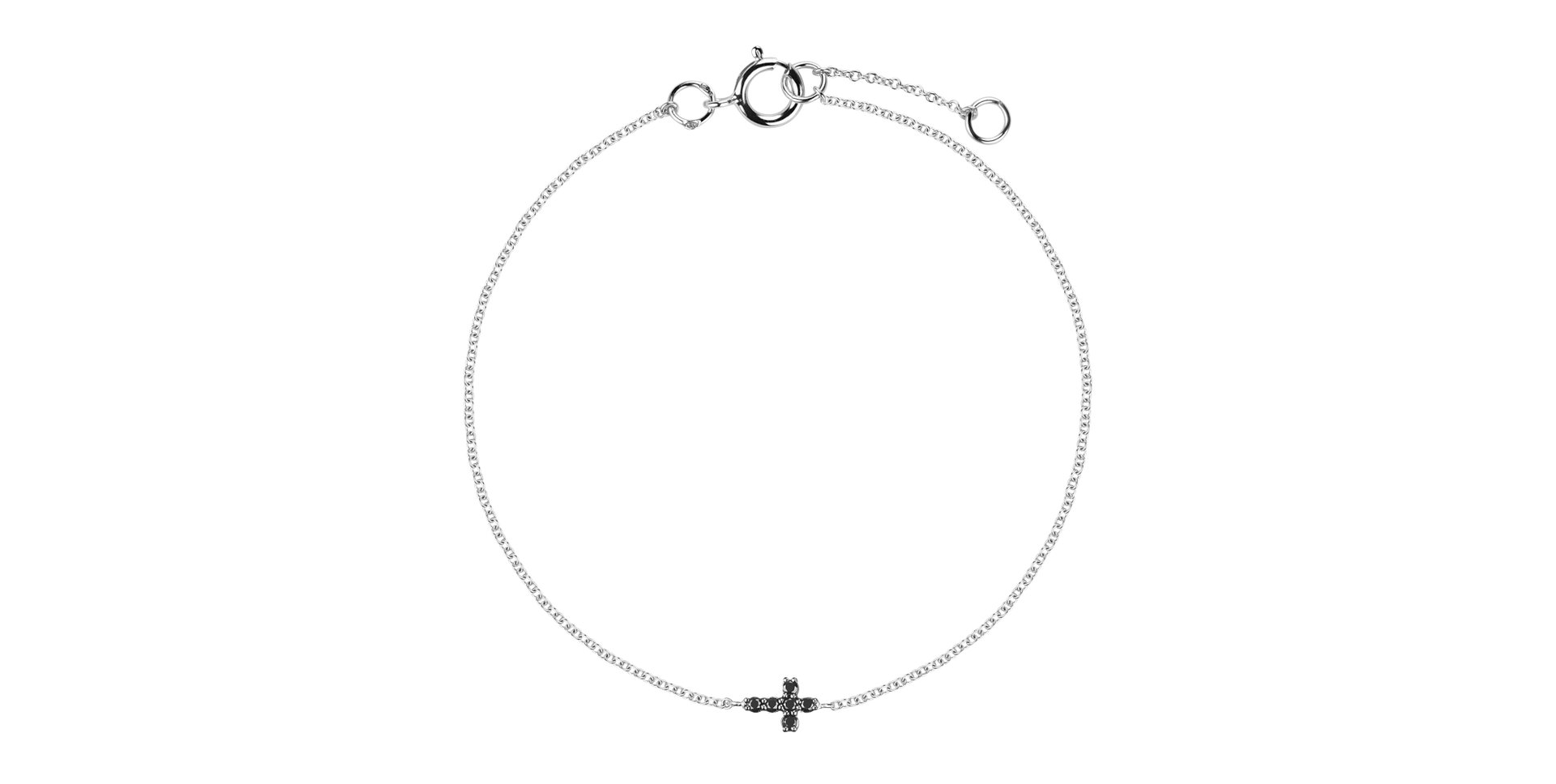 Náramok s čiernymi diamantmi Shiny Cross