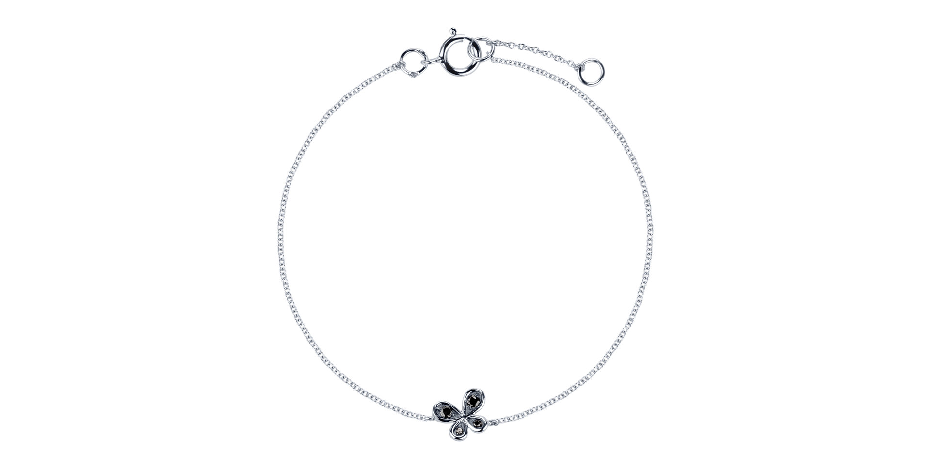 Náramok s čiernymi diamantmi Little Butterfly
