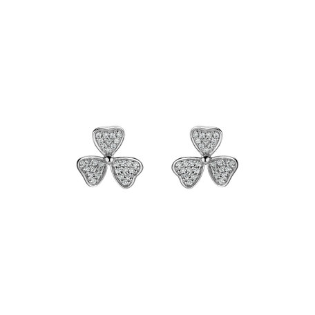 Náušnice s diamantmi Happy Trefoil