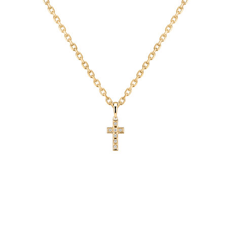 Prívesok s diamantmi Small Cross