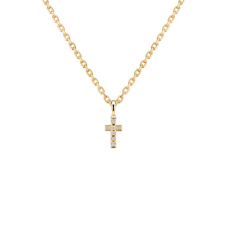 Prívesok s diamantmi Small Cross