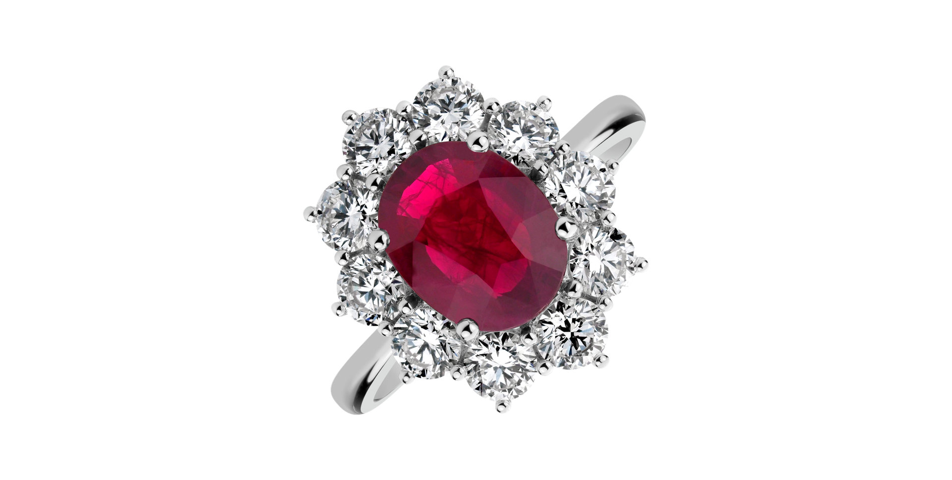 Prsteň s rubínom a diamantmi Princess
