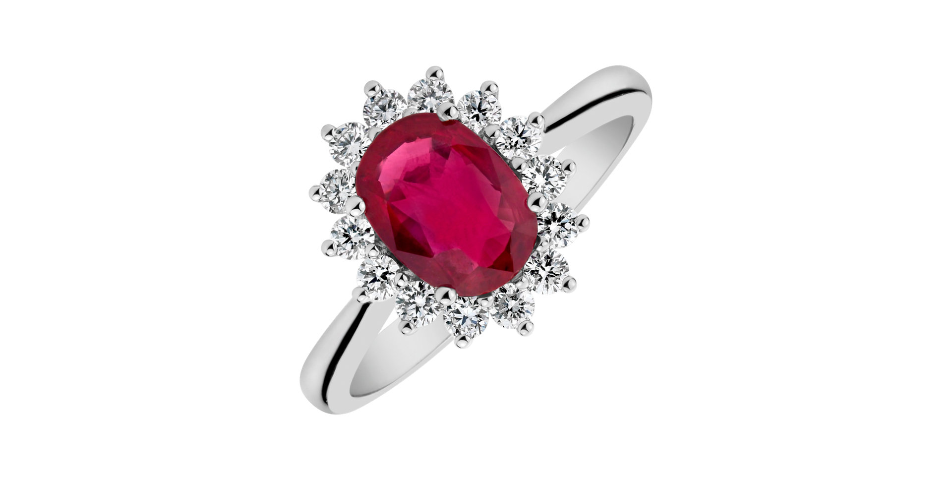 Prsteň s rubínom a diamantmi Princess