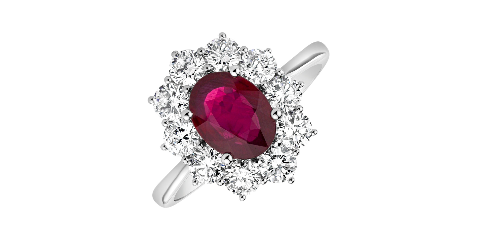 Prsteň s diamantmi a rubínom Princess