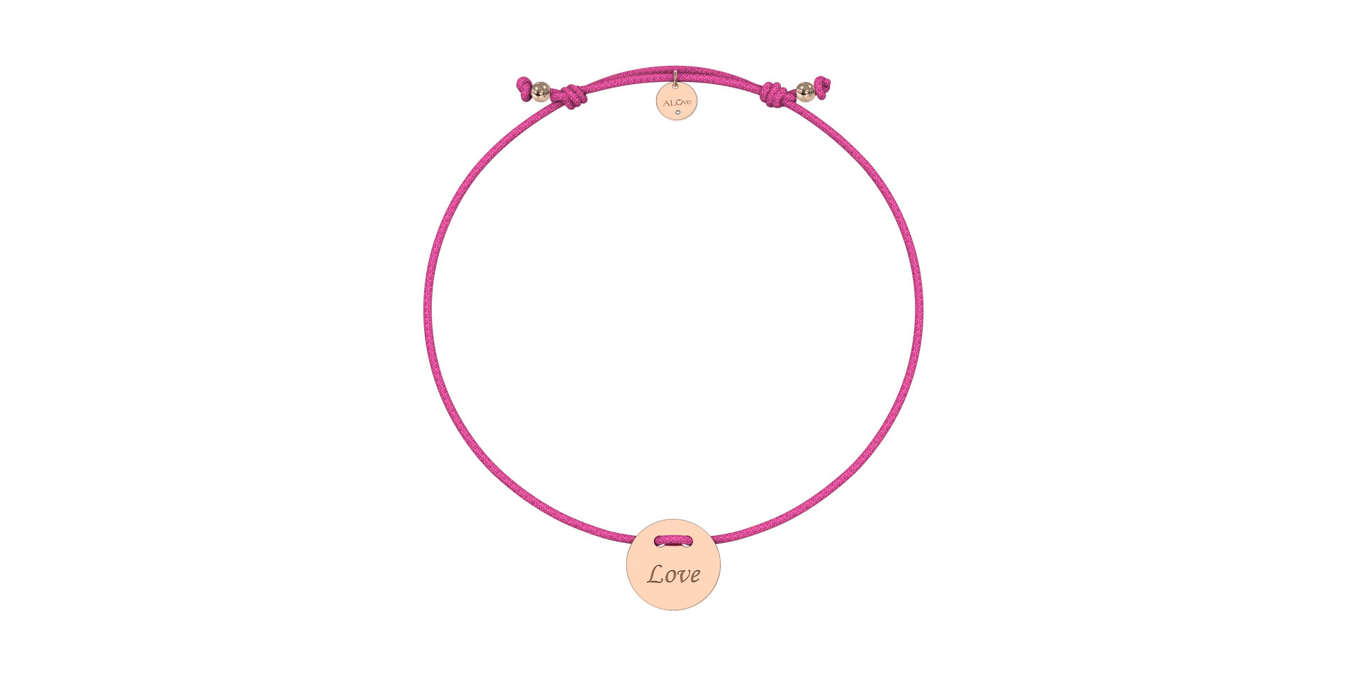 Diamantový náramok so šnúrkou Love