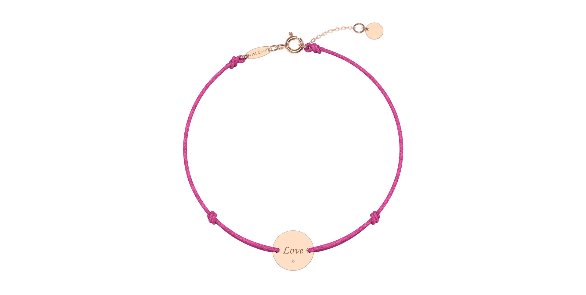 Diamantový náramok so šnúrkou Simple Love