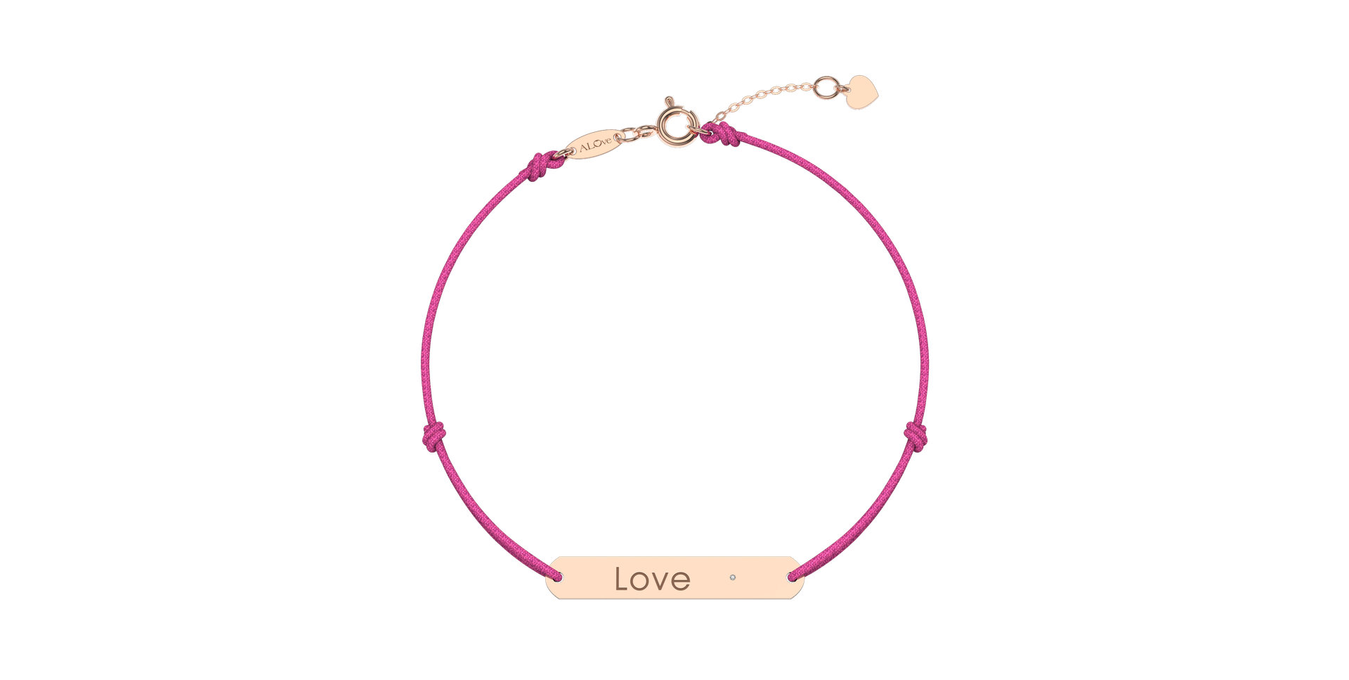 Diamantový náramok so šnúrkou Love