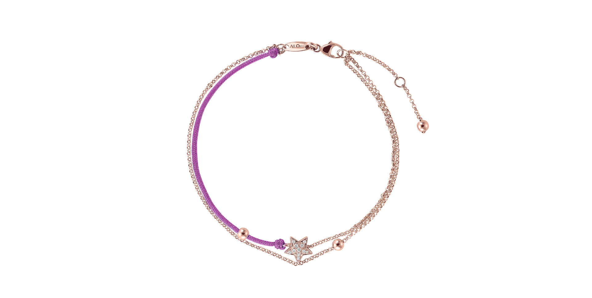 Diamantový náramok so šnúrkou Dream Message