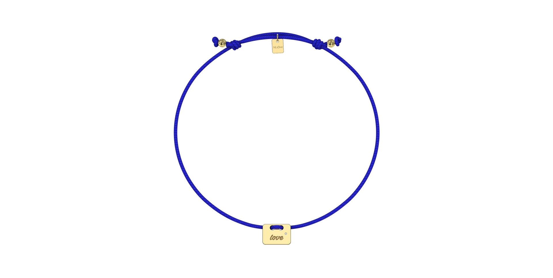 Diamantový náramok so šnúrkou Military Stamp Love