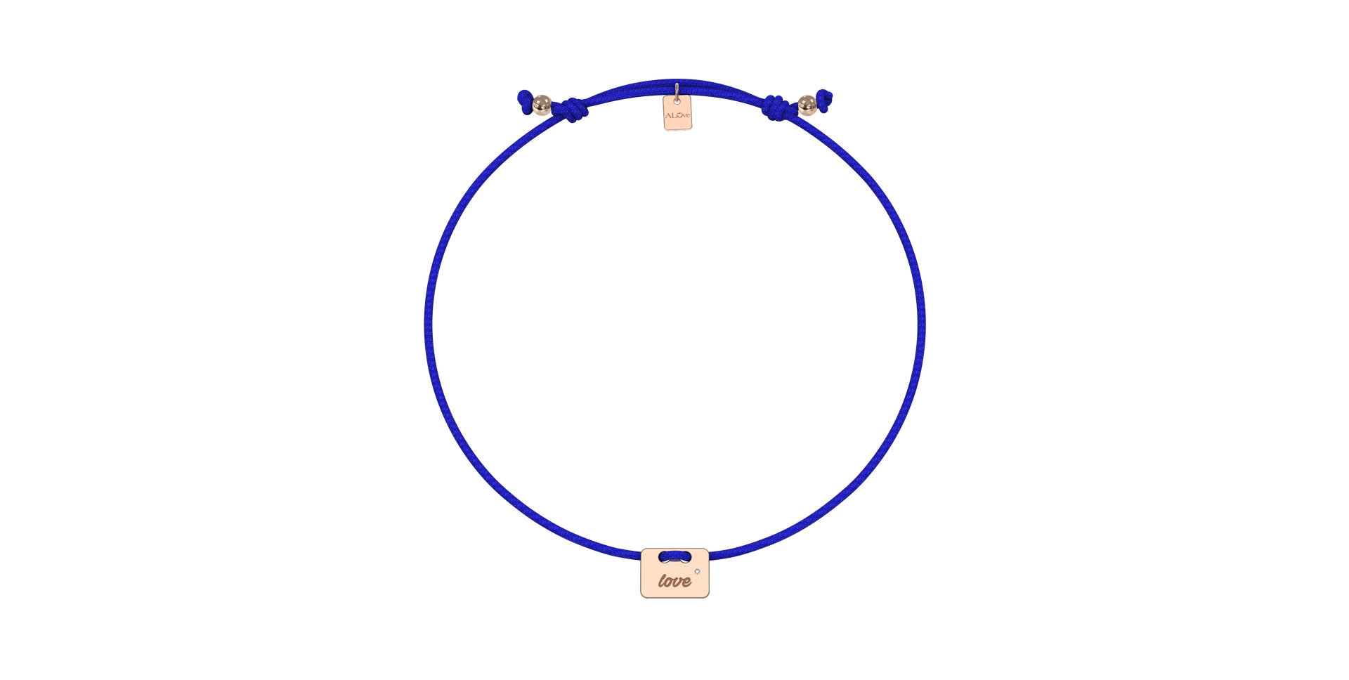 Diamantový náramok so šnúrkou Military Stamp Love