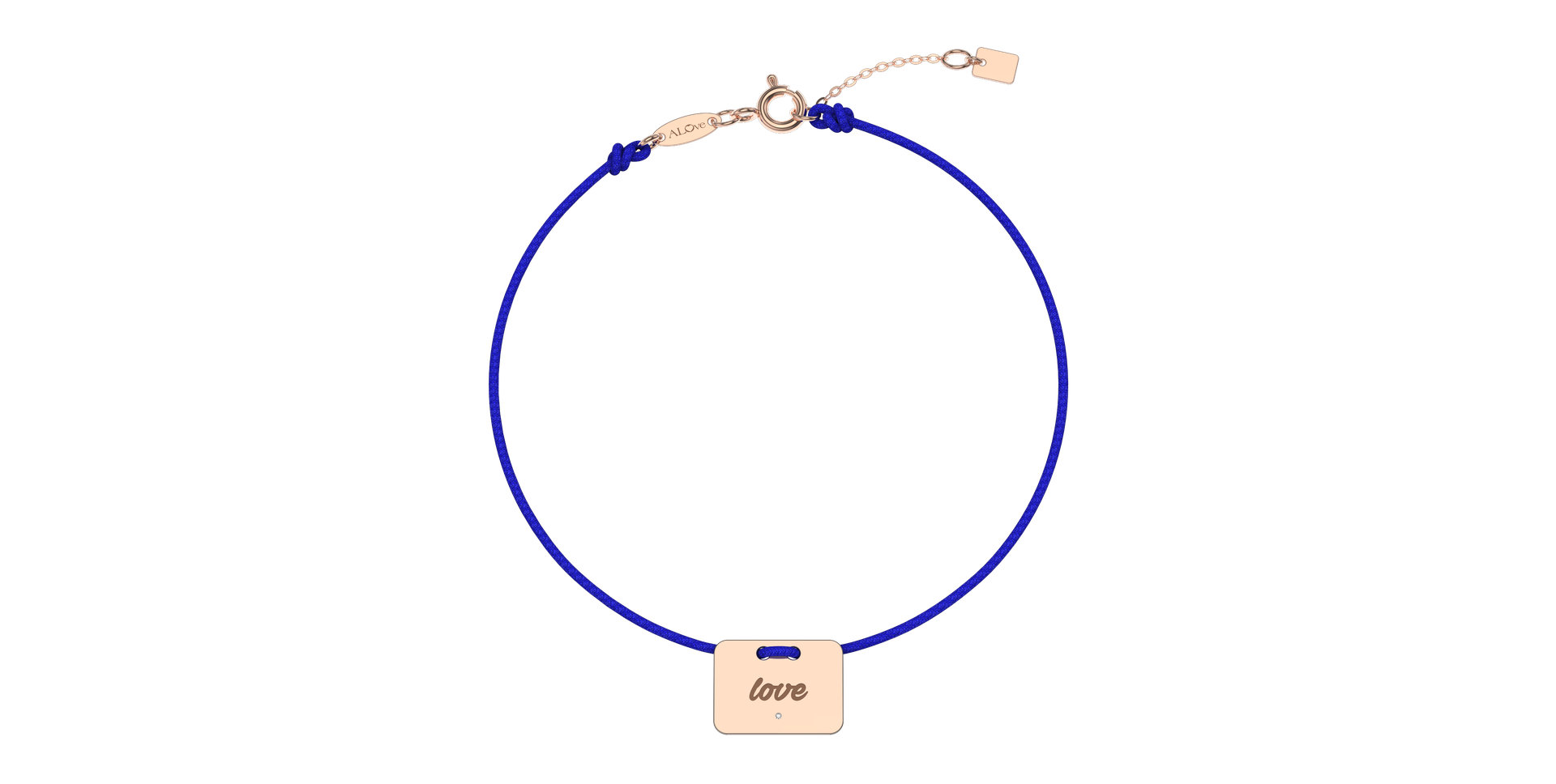 Diamantový náramok so šnúrkou Military Stamp Love