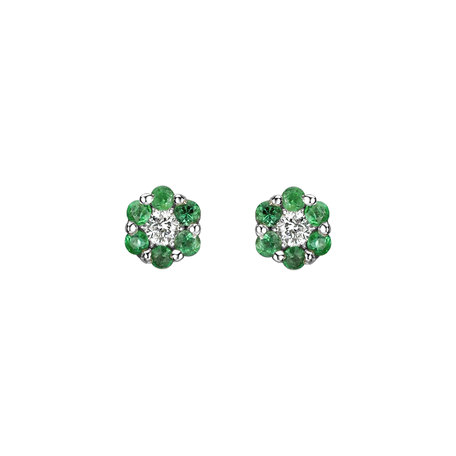 Náušnice s diamantom a smaragdmi Shiny Constellation
