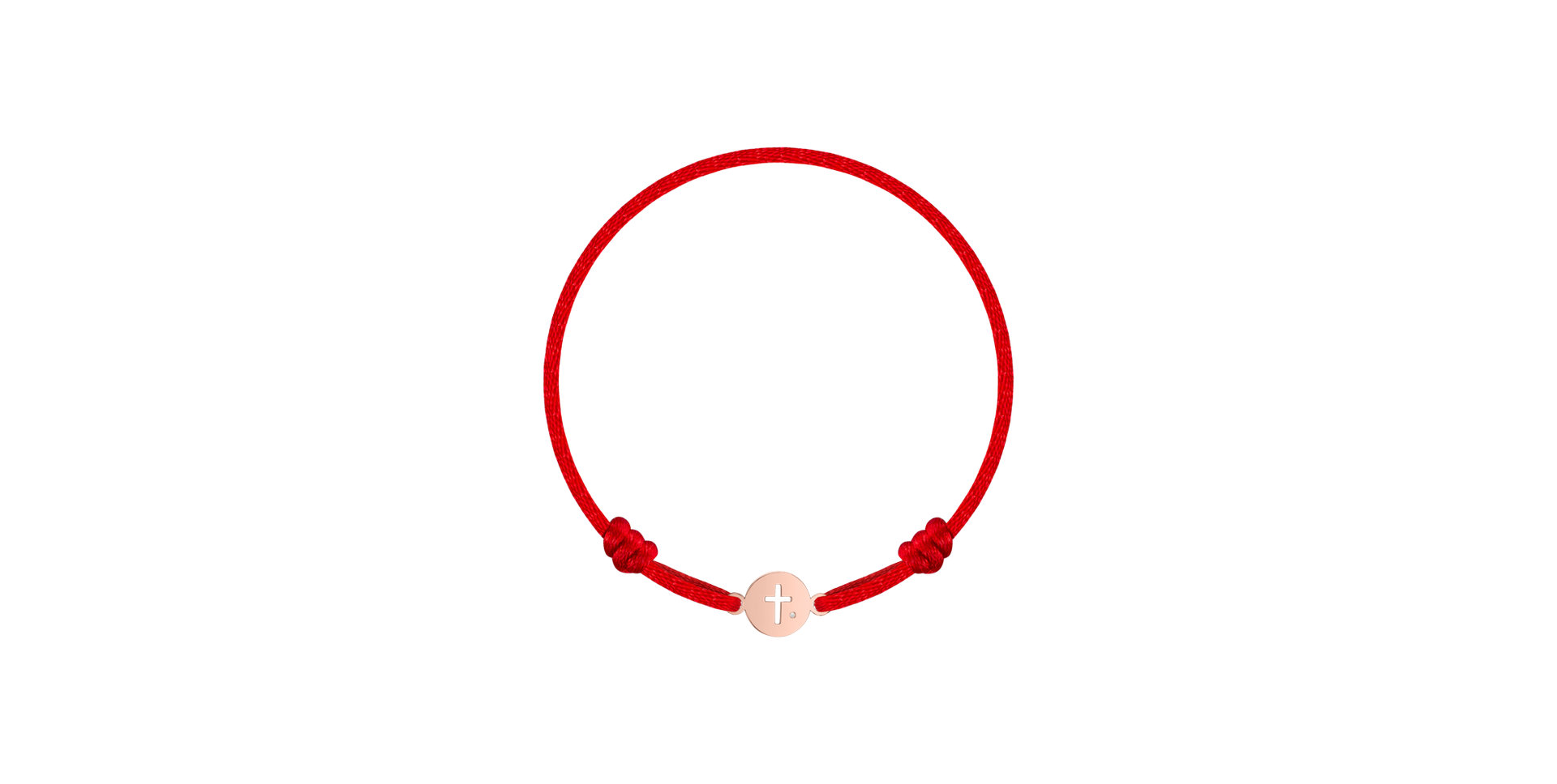 Detský diamantový náramok so šnúrkou Cross Circle